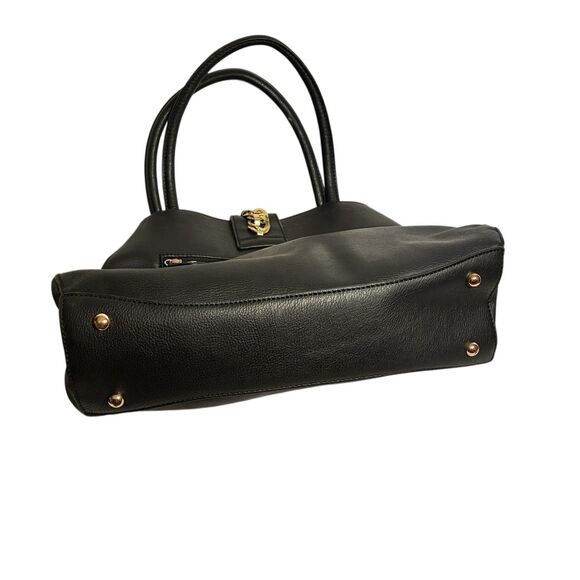 Marc New York (Andrew Marc) Black Handbag With Embroidered Red Roses Gold Hdware - Picture 6 of 10